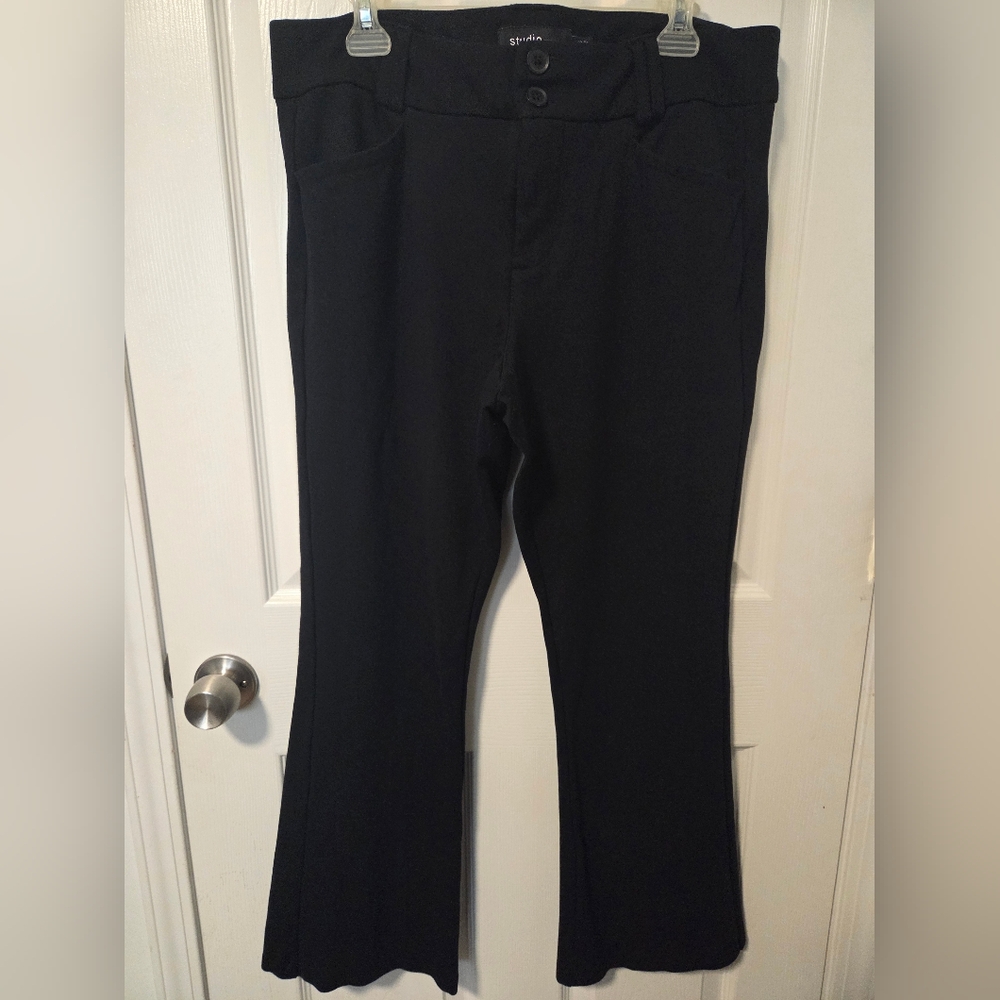 Torrid Black High-Waisted Flared Trousers